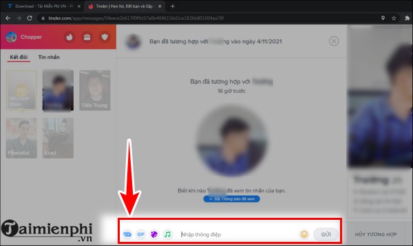 Bí quyết nhắn tin trên Tinder qua điện thoại và máy tính