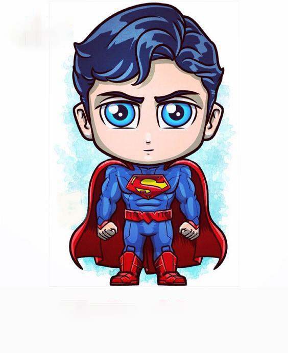 Chibi Siêu Nhân - Bức tranh siêu đẹp và dễ thương về Superman