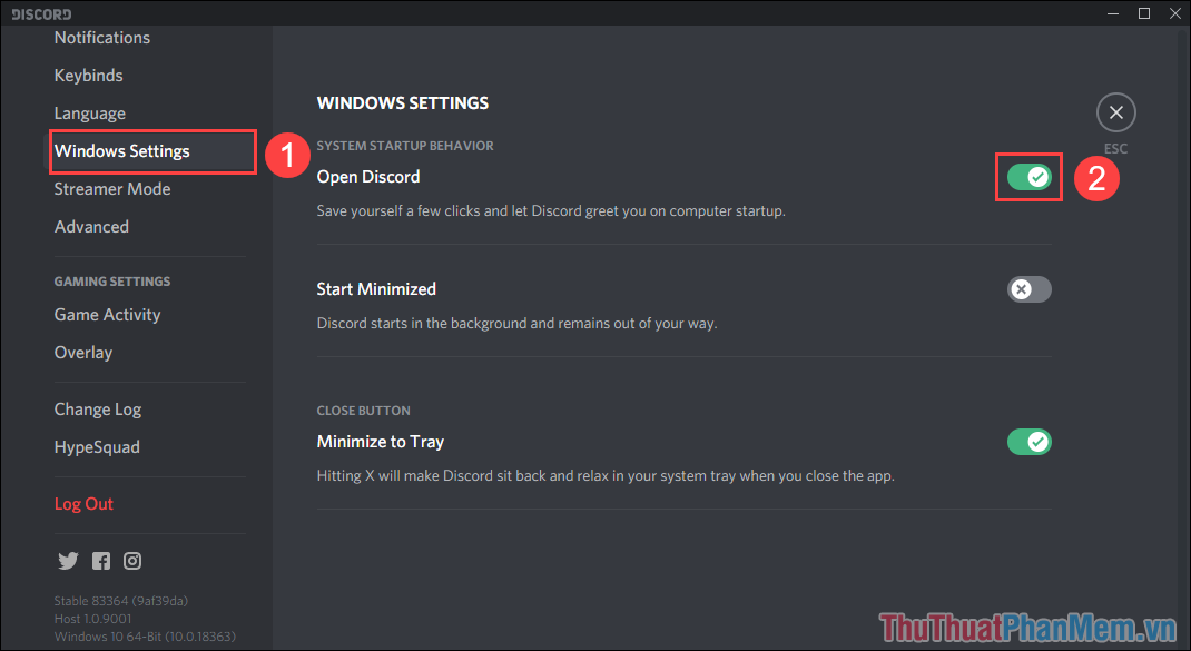 Ngăn Discord tự động bắt đầu cùng Windows