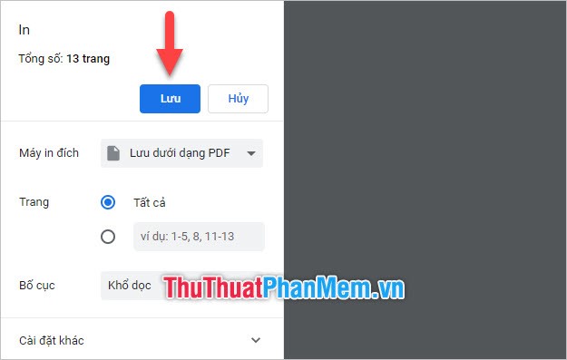 Hướng dẫn in trang web ra giấy