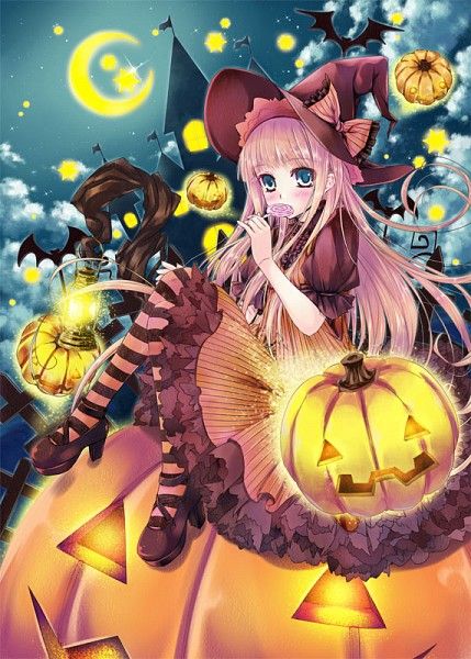 Bức tranh Anime Halloween Đẹp