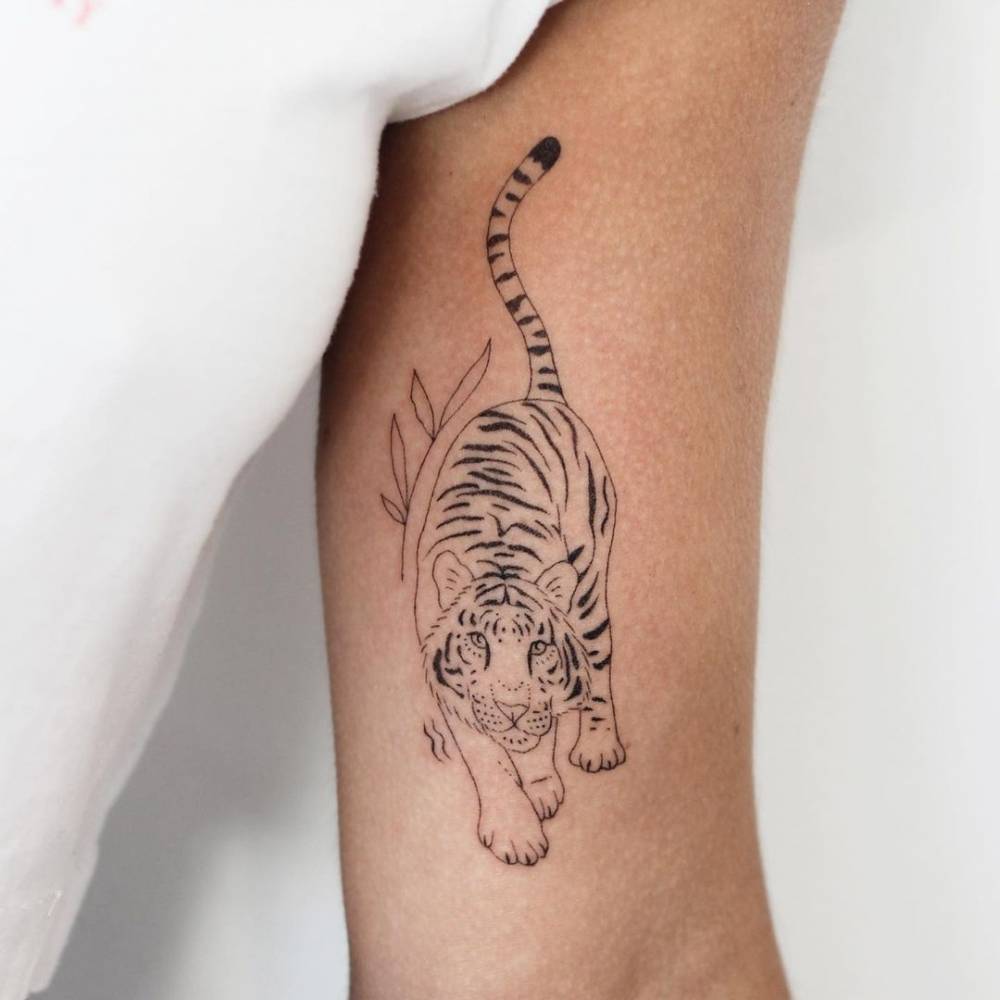 BABY TATTOO Miếng Dán Tường Đo Chiều Cao Hình Con Hổ Và Hươu Ca