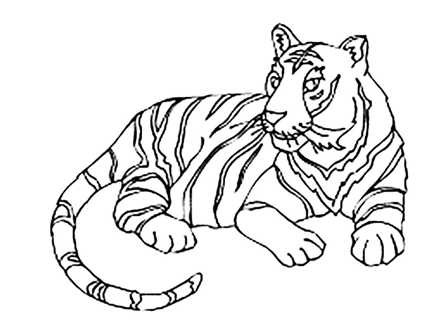 Tranh tô màu con hổ đẹp và dũng mãnh nhất tặng bé yêu - Tô màu trực tuyến