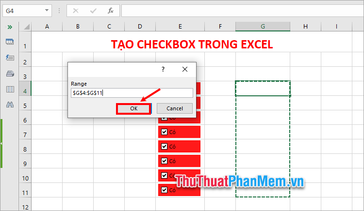 Bí quyết tạo ô tích trong Excel