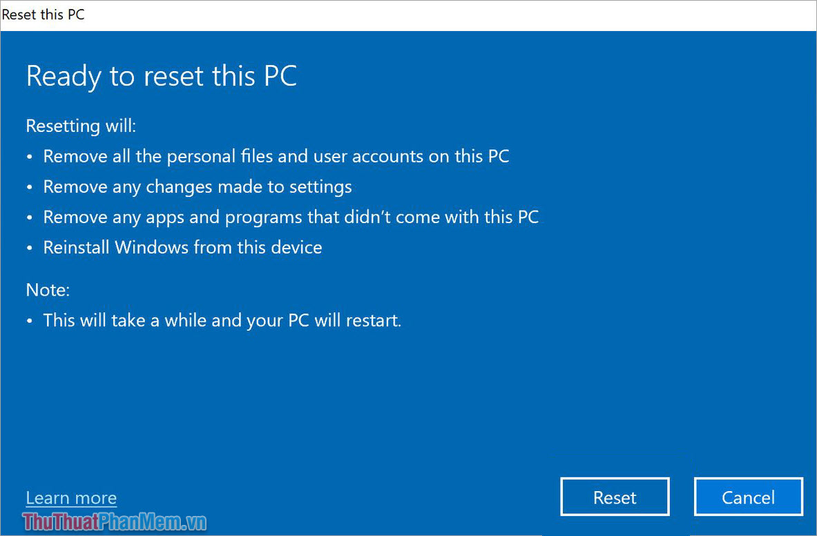 Reset Windows 11 - Khôi phục lại hệ điều hành như mới cài