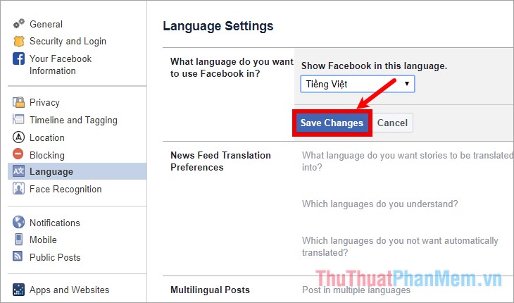 Thủ thuật đổi ngôn ngữ trên Facebook - Tinh chỉnh ngôn ngữ Facebook