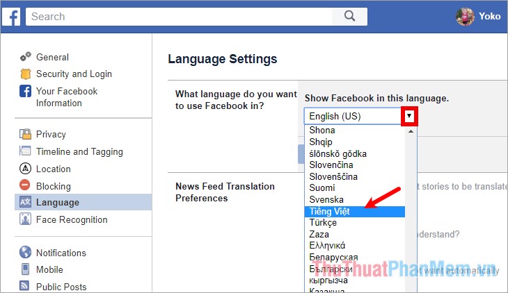 Thủ thuật đổi ngôn ngữ trên Facebook - Tinh chỉnh ngôn ngữ Facebook