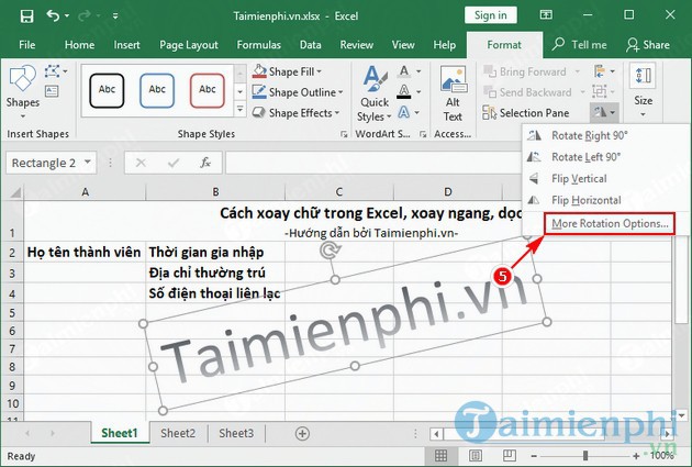 Phương pháp xoay chữ trong Excel, xoay ngang và dọc