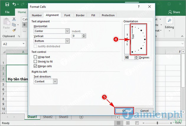 Phương pháp xoay chữ trong Excel, xoay ngang và dọc