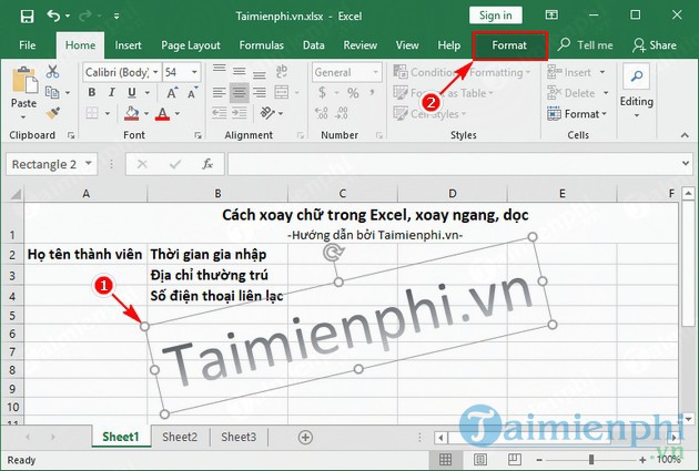 Phương pháp xoay chữ trong Excel, xoay ngang và dọc