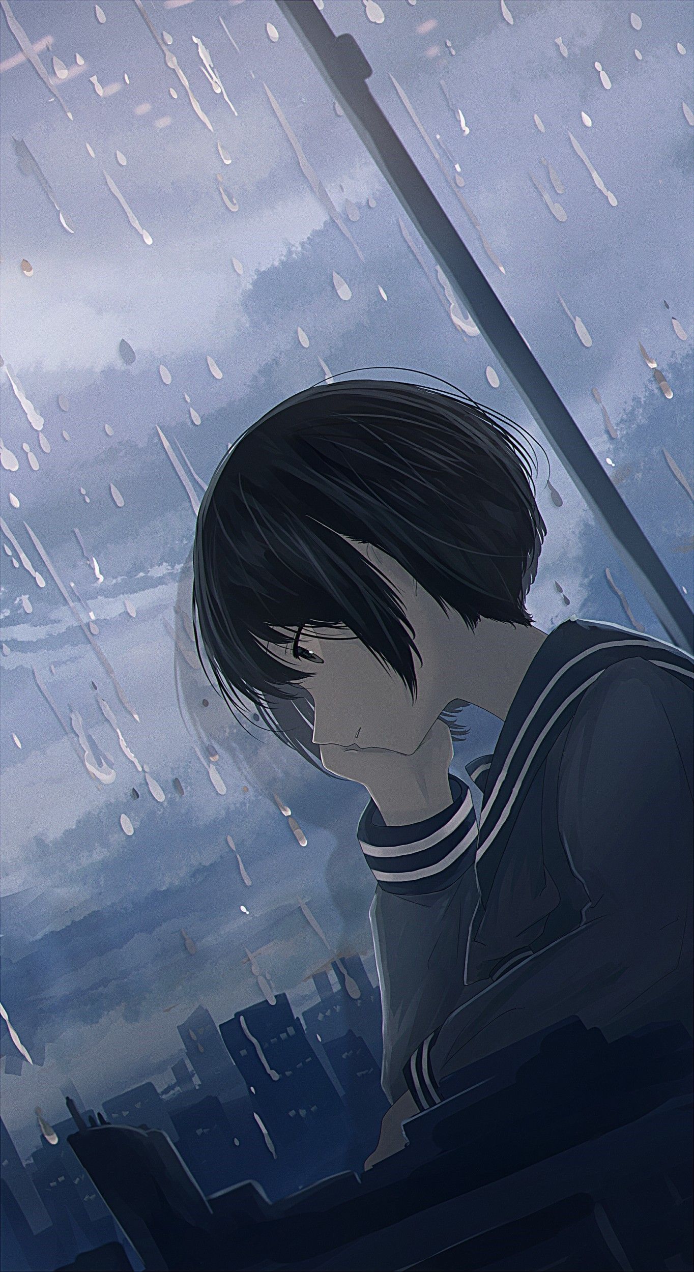 Ảnh anime mưa buồn, cô đơn đẹp nhất