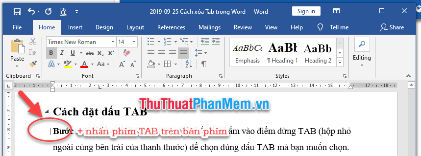 Bí quyết loại bỏ dấu Tab trong Word