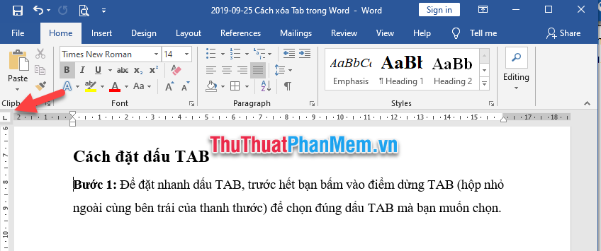 Bí quyết loại bỏ dấu Tab trong Word