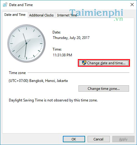 Chỉnh lưu lại thời gian trên máy tính Windows, ngày tháng năm, giờ bị lạc