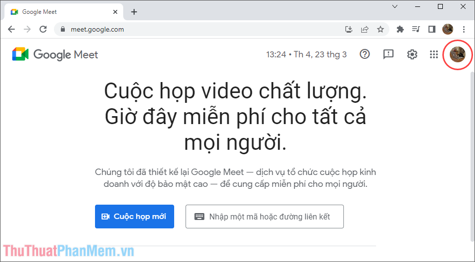 Cách đổi ảnh đại diện trên Google Meet