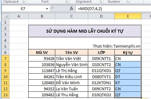 Cách lấy ký tự thứ 2 trong Excel - Hướng dẫn chi tiết và nhanh chóng