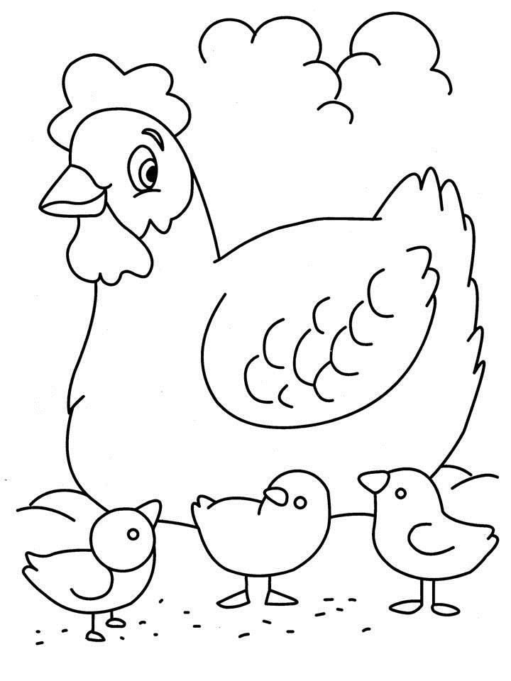 Bộ tranh tô màu về chủ đề con gà cho bé yêu