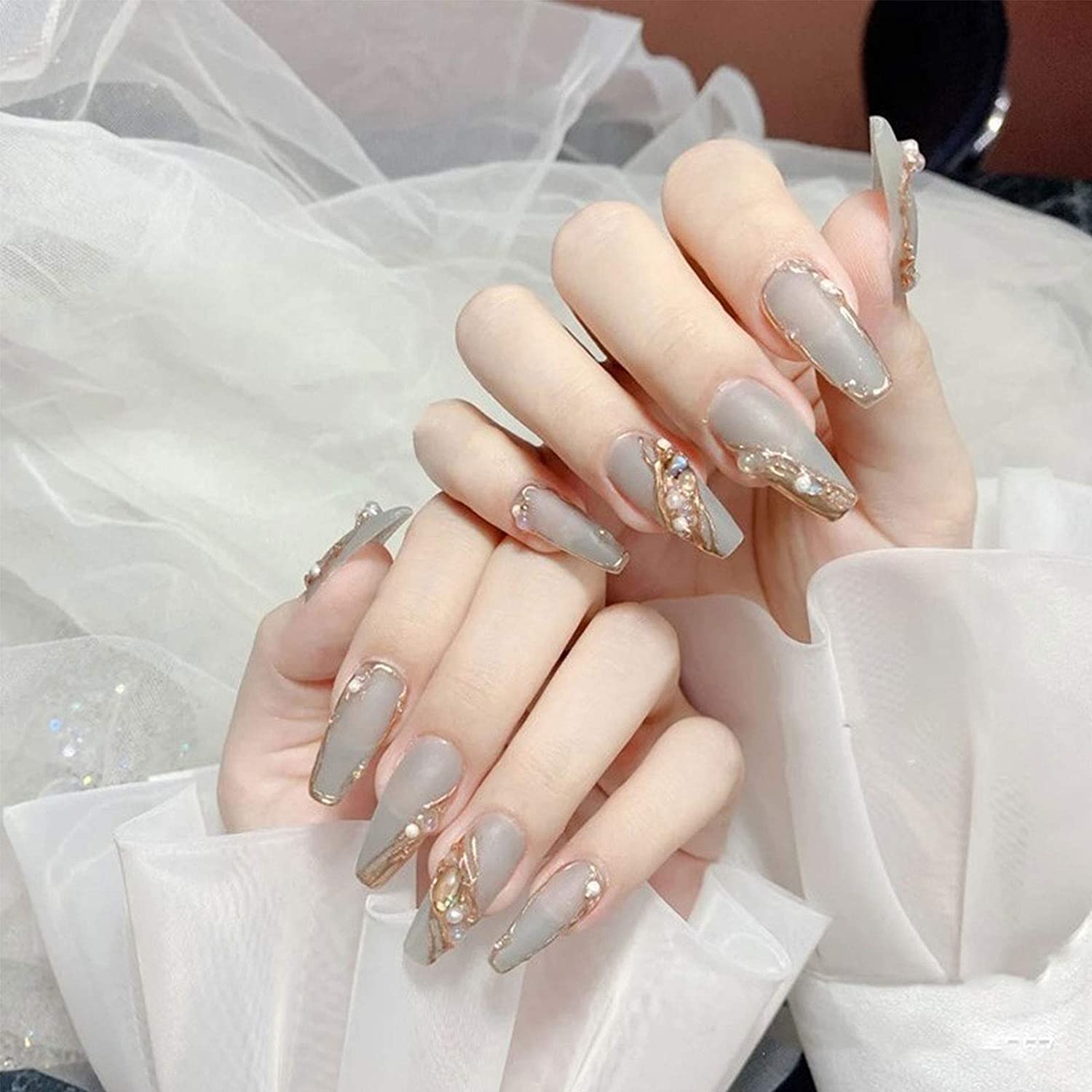 Móng tay giả đính đá sang chảnh Z358, Nail box cô dâu, Mẫu nail đẹp dáng  dài Shyn House Nail | Shopee Việt Nam