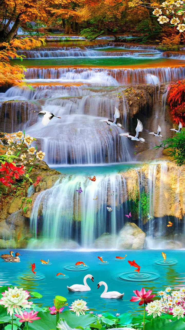Bộ hình nền thác nước tuyệt đẹp | Landscape wallpaper, Waterfall wallpaper,  Waterfall landscape