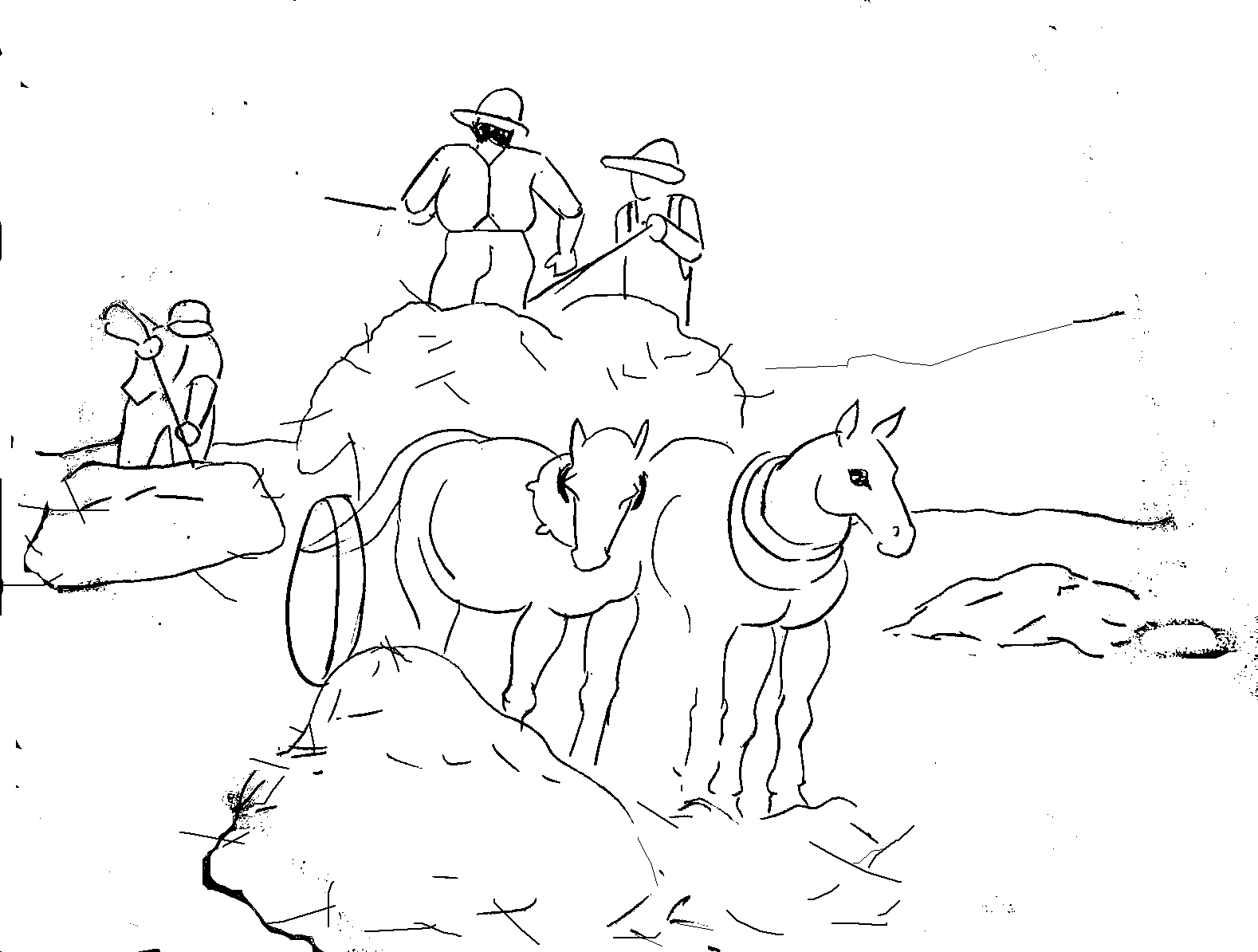Bức tranh tô màu về cuộc sống của bác nông dân