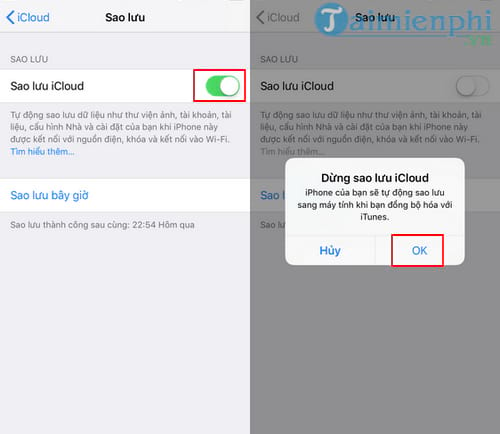 Nguyên tắc tắt đồng bộ tài khoản iCloud trên iPhone