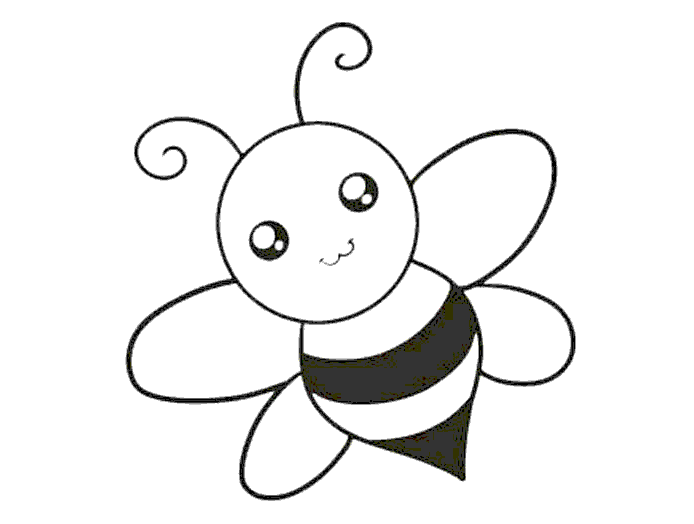 Coloring Page: Bee for Kids