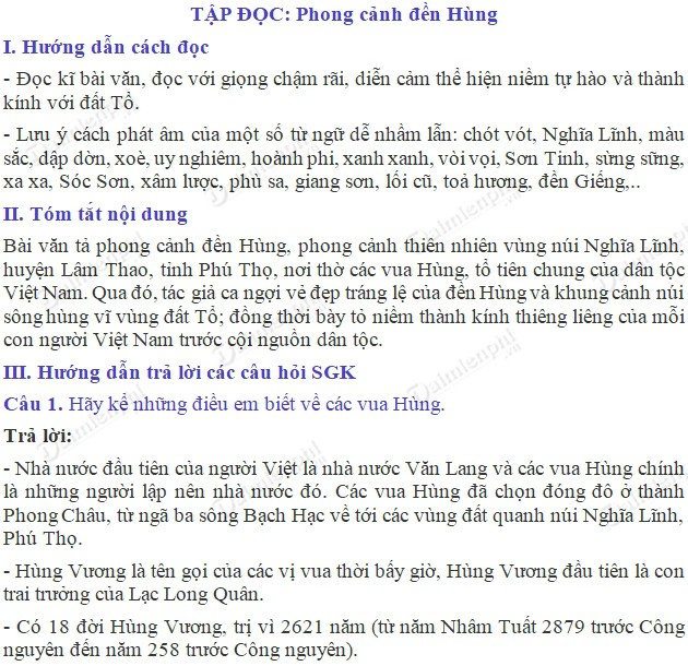 Trả Lời Câu Hỏi Bài Phong Cảnh Đền Hùng - Tìm Hiểu Sâu Về Di Tích Lịch Sử