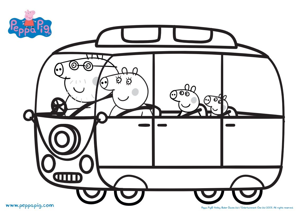 Cách vẽ, tô màu tranh ảnh hoạt hình gia đình heo Peppa đơn giản cho bé