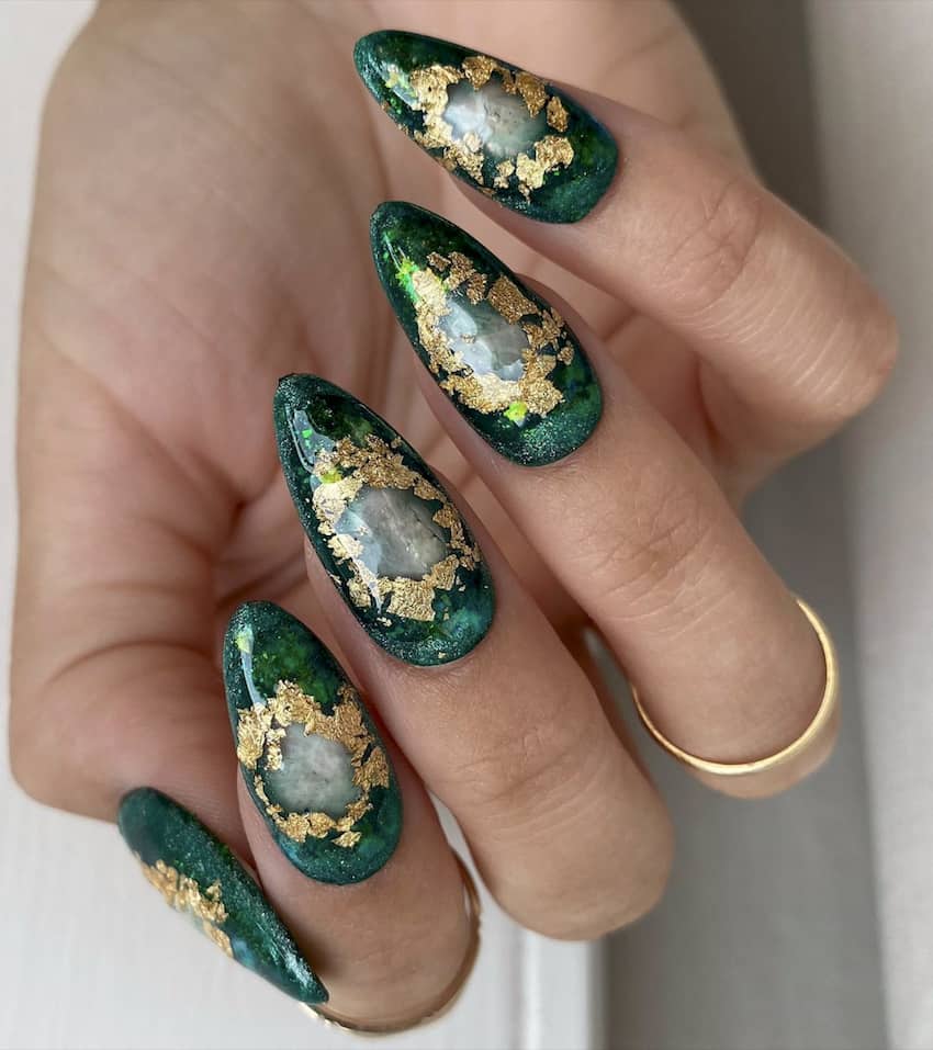 100+ Mẫu Nail Xanh Lá Tinh Tế