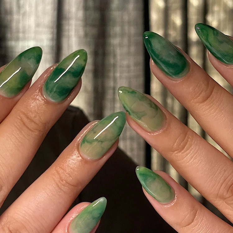 100+ Mẫu Nail Xanh Lá Tinh Tế