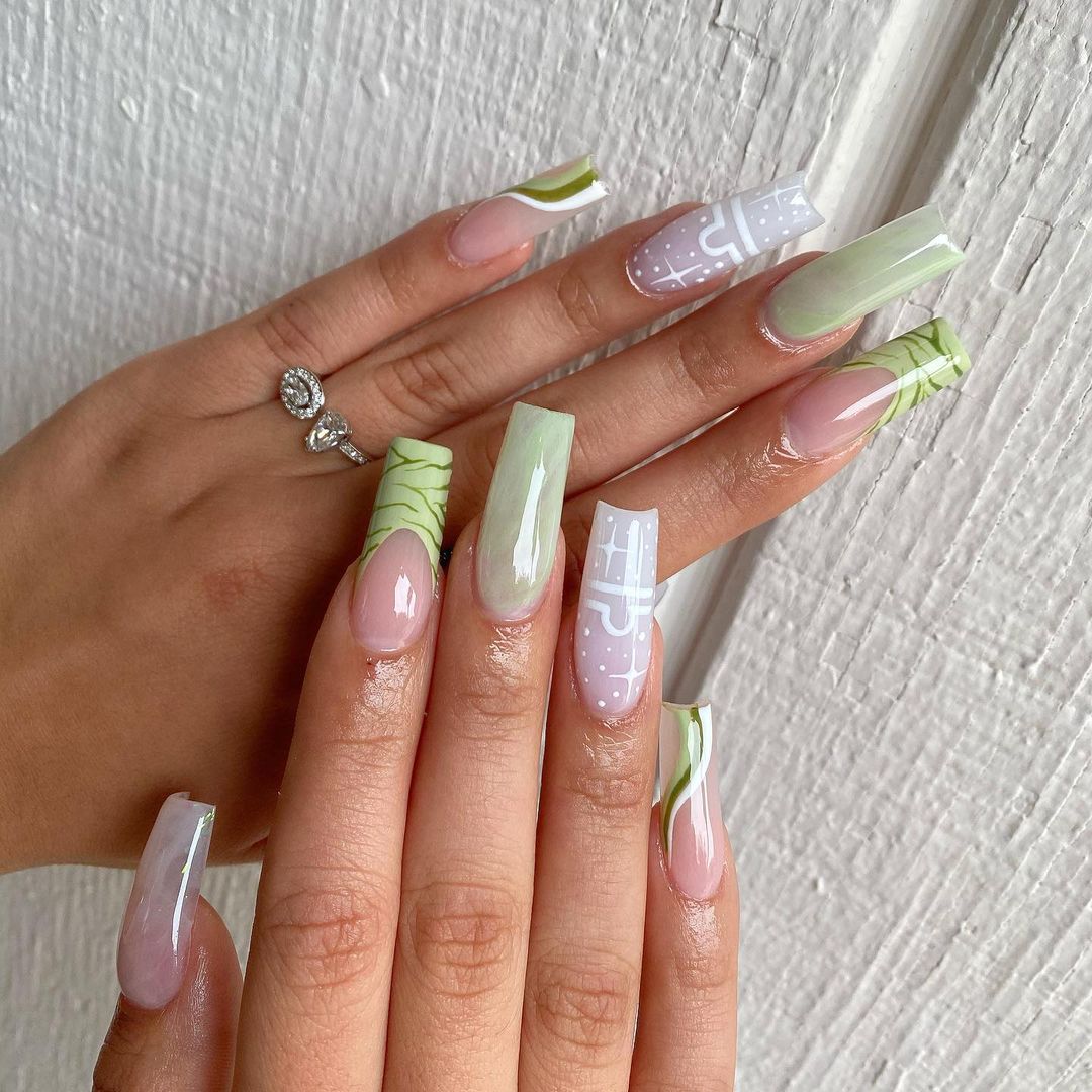 100+ Mẫu Nail Xanh Lá Tinh Tế