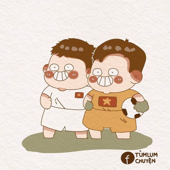 Hình chibi đội tuyển Việt Nam cực kỳ dễ thương