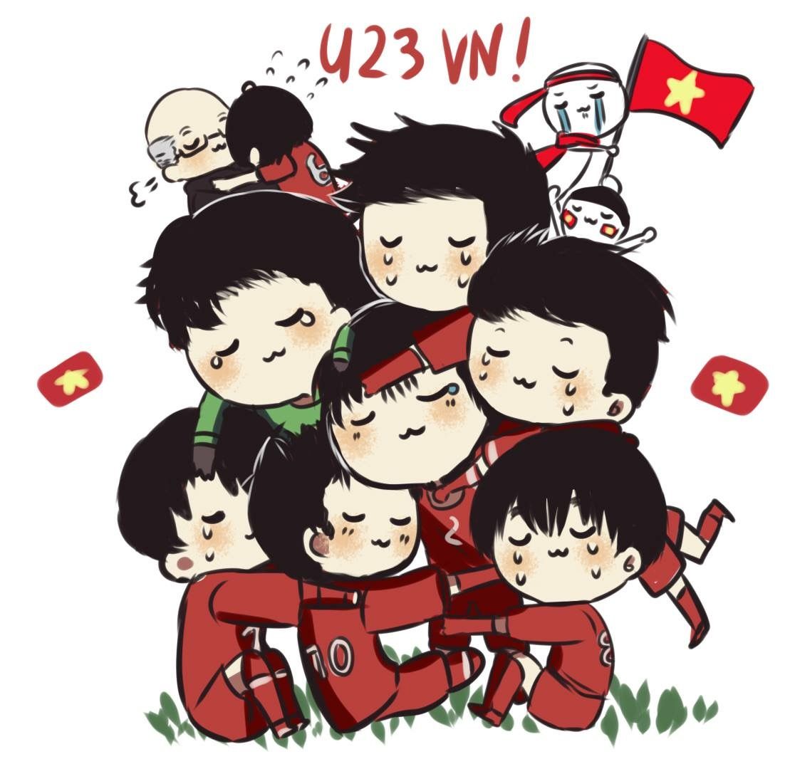Hình chibi đội tuyển Việt Nam cực kỳ dễ thương