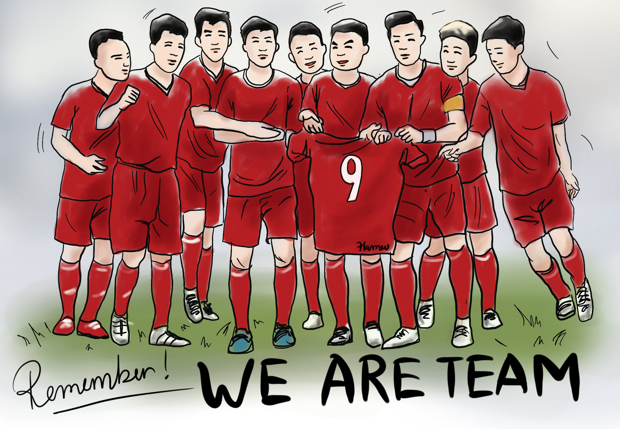 Hình chibi đội tuyển Việt Nam cực kỳ dễ thương