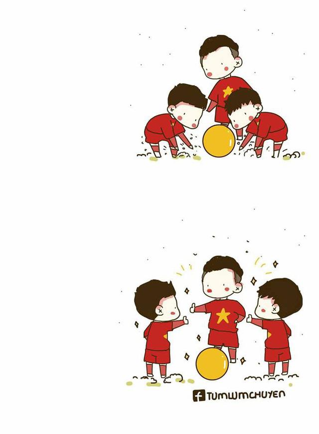 Hình chibi đội tuyển Việt Nam cực kỳ dễ thương