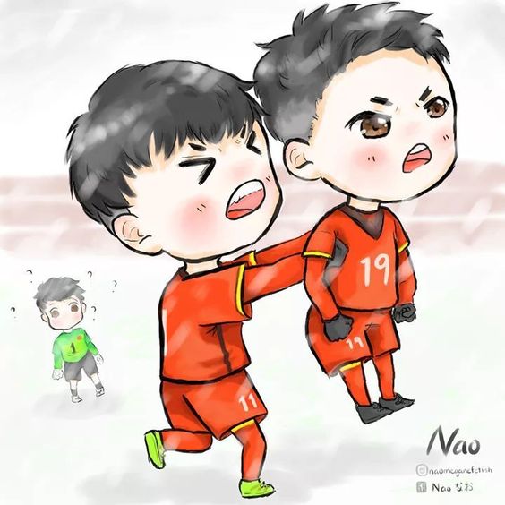 Hình chibi đội tuyển Việt Nam cực kỳ dễ thương