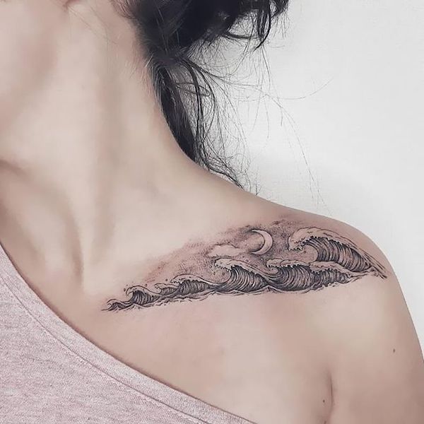 water waves tattoo design by tattoosuzette on DeviantArt