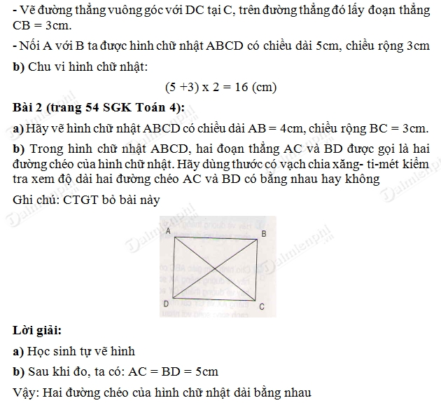 Toán 4 Thực Hành Vẽ Hình Chữ Nhật - Hướng Dẫn Chi Tiết và Bài Tập Thú Vị