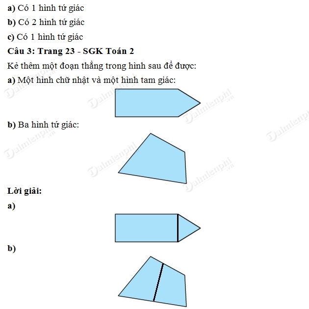 Toán hình tứ giác lớp 2 - Những điều cần biết và bài tập hay