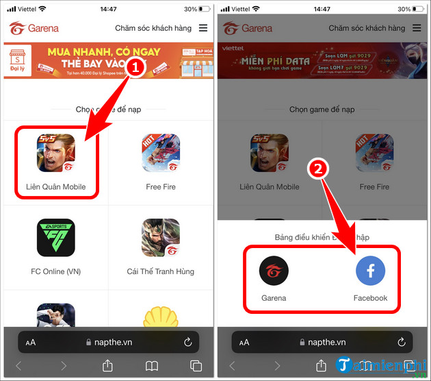 Effortless and Secure Garena Card Top-up on MoMo
