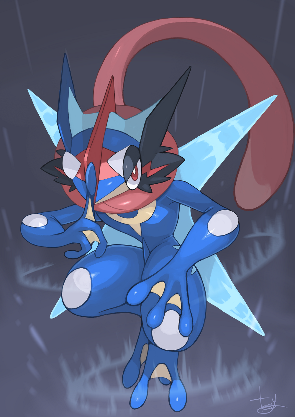 Discover the mesmerizing beauty of Mega Gekkouga, the ultimate evolution of  Greninja!