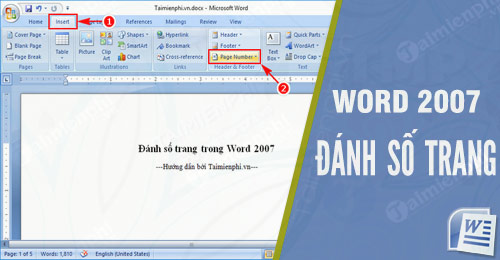 Cách đánh số trang trong Word 2007 bỏ trang đầu - Hướng dẫn chi tiết