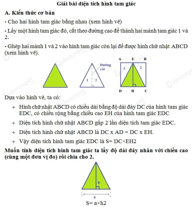 Bước đo cạnh đáy và chiều cao của tam giác - Yếu tố cơ bản để tính diện tích