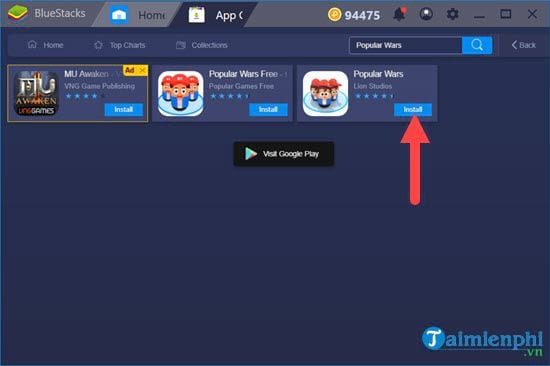 Playing Popular Wars On Pc With Bluestacks