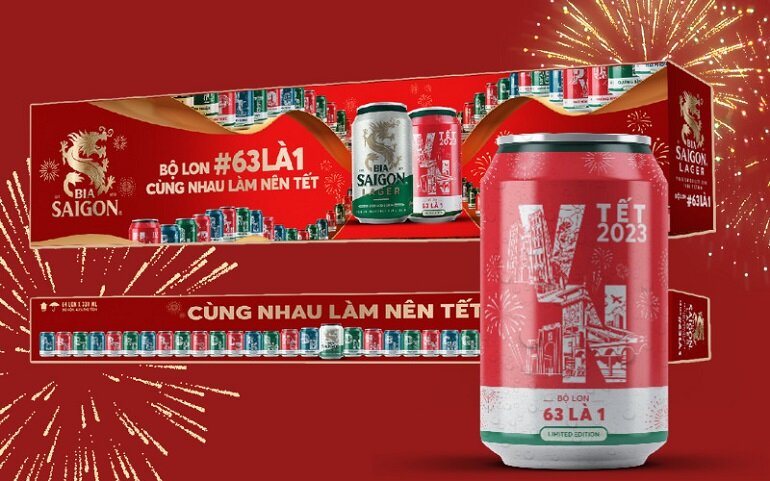 Muốn biết giá thùng bia Sài Gòn 64 lon phiên bản đặc biệt Tết 2023?