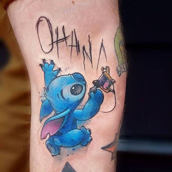 Ohana Cartoon Tattoo On Arm | Disney stitch tattoo, Lilo and stitch tattoo, Stitch  tattoo - YouTube