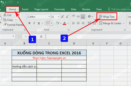 Cách xuống dòng trong Excel 2013 - Hướng dẫn chi tiết từ A đến Z