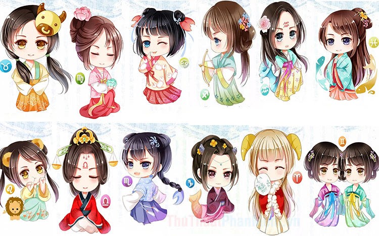 Exquisite Ancient Chinese Zodiac Chibi Images