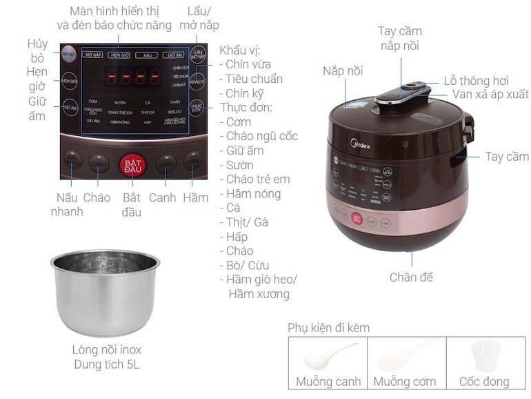 Detailed Review of Midea MY CS5039 Pressure Cooker Mytour.vn