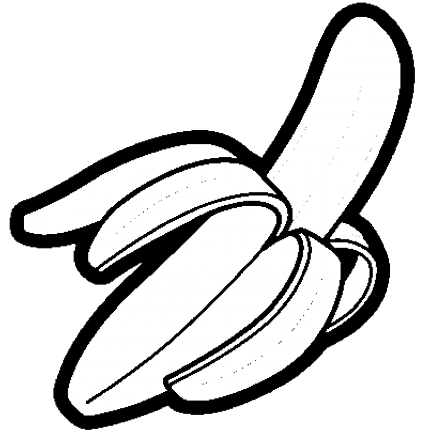 Coloring artwork of a banana for kids